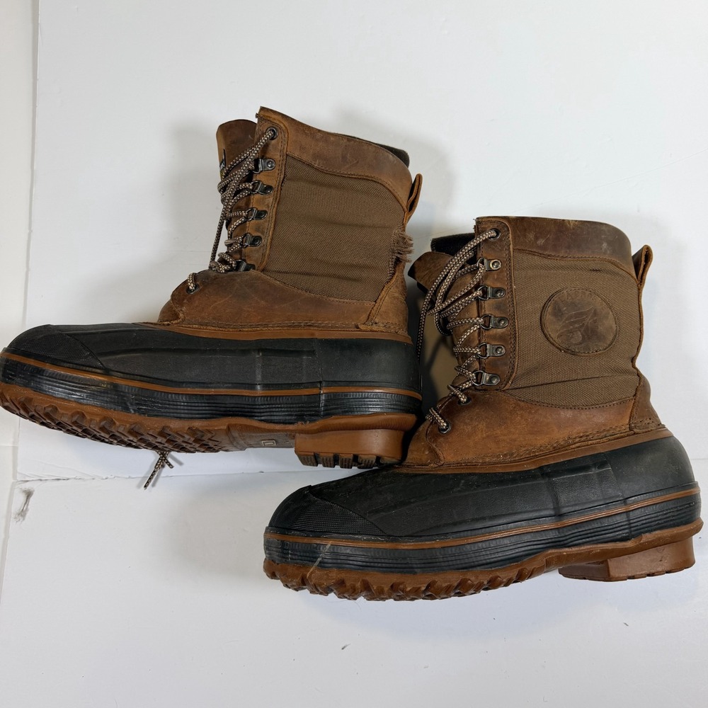 LaCrosse Thinsulate Duck Boots Mens 10 Brown Leather/Rubber Hunting Outdoor